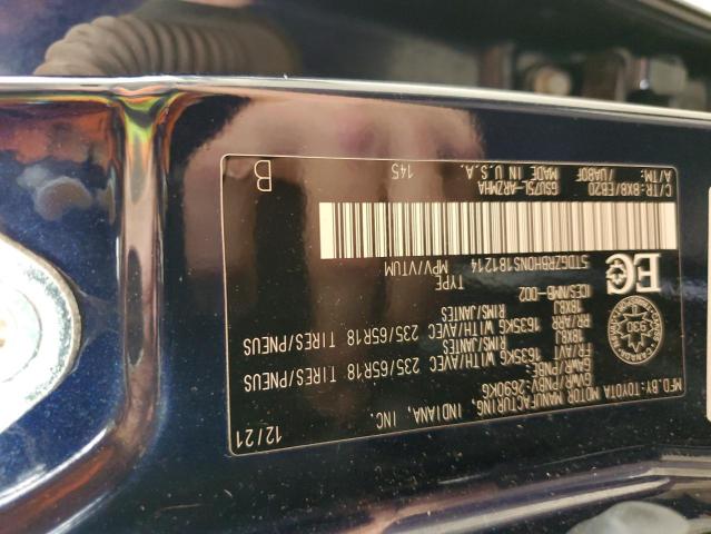 5TDGZRBH0NS181214 - 2022 TOYOTA HIGHLANDER XLE BLUE photo 13