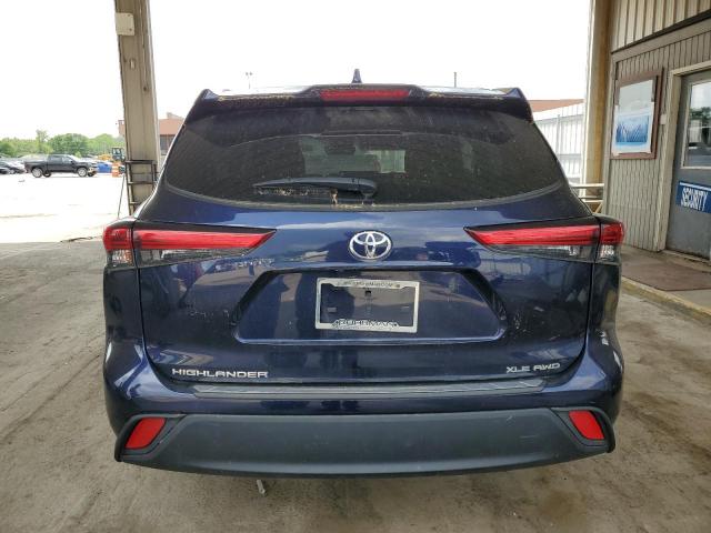 5TDGZRBH0NS181214 - 2022 TOYOTA HIGHLANDER XLE BLUE photo 6