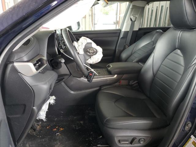 5TDGZRBH0NS181214 - 2022 TOYOTA HIGHLANDER XLE BLUE photo 7