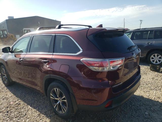 5TDJKRFHXGS268111 - 2016 TOYOTA HIGHLANDER XLE RED photo 2