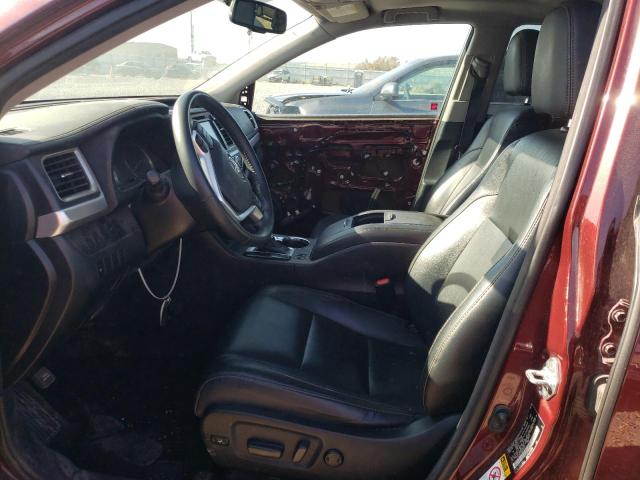 5TDJKRFHXGS268111 - 2016 TOYOTA HIGHLANDER XLE RED photo 7
