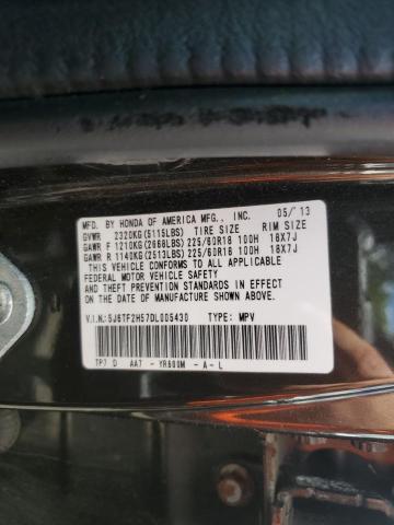 5J6TF2H57DL005430 - 2013 HONDA CROSSTOUR EXL შავი ფოტო 12