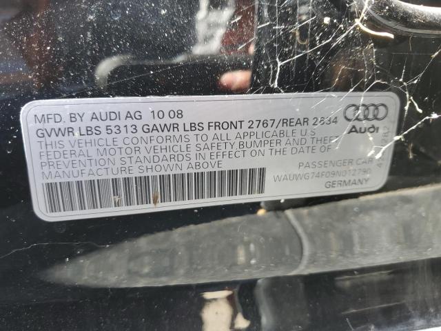 WAUWG74F09N012790 - 2009 AUDI A6 PRESTIGE შავი ფოტო 12