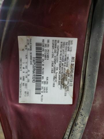 1FAFP53U96A193243 - 2006 FORD TAURUS SE RED photo 12