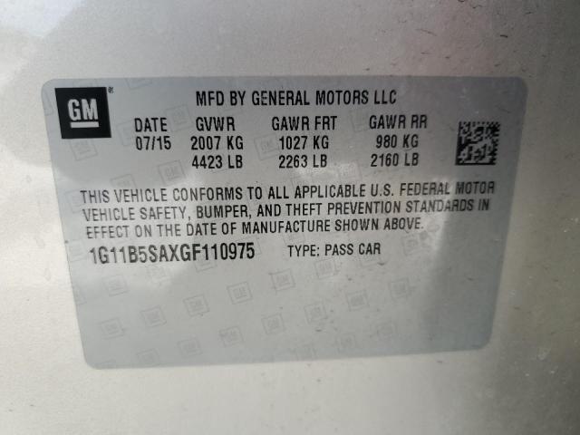 1G11B5SAXGF110975 - 2016 CHEVROLET MALIBU LIM LS BEIGE photo 12