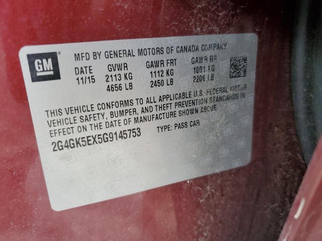 2G4GK5EX5G9145753 - 2016 BUICK REGAL 红色 照片 12