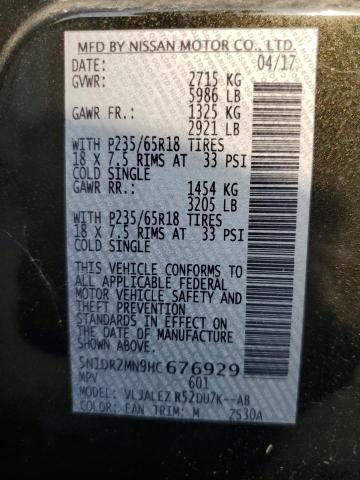 5N1DR2MN9HC676929 - 2017 NISSAN PATHFINDER S GREEN photo 14