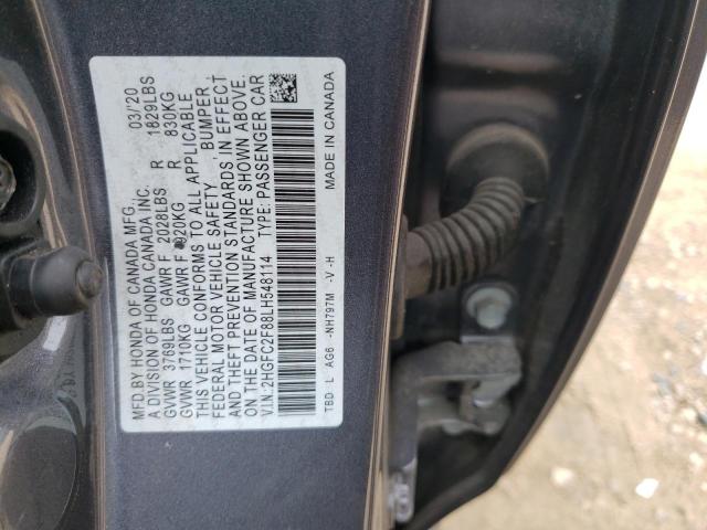 2HGFC2F88LH548114 - 2020 HONDA CIVIC SPORT 灰色 照片 13