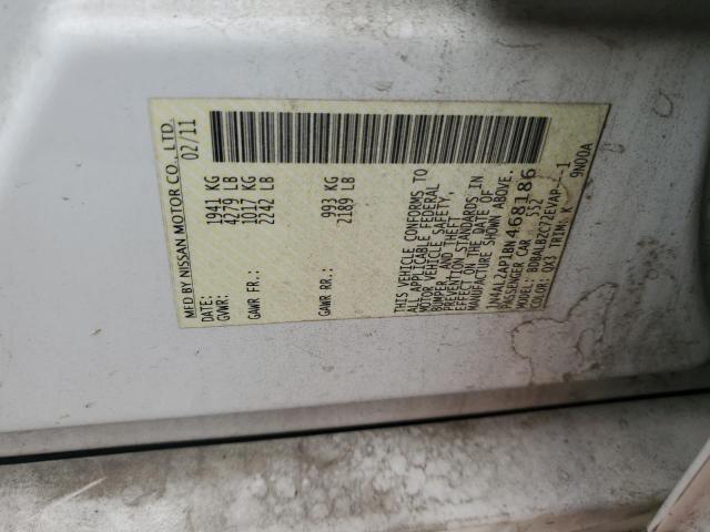 1N4AL2AP1BN468186 - 2011 NISSAN ALTIMA BASE WHITE photo 13