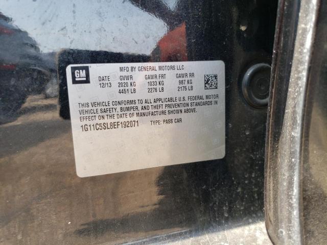 1G11C5SL8EF192071 - 2014 CHEVROLET MALIBU 1LT BLACK photo 12