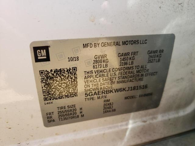 5GAERBKW6KJ181516 - 2019 BUICK ENCLAVE ESSENCE თეთრი ფოტო 13