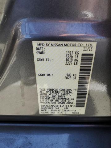 1N4AL3AP2GC123189 - 2016 NISSAN ALTIMA 2.5 GRAY photo 12