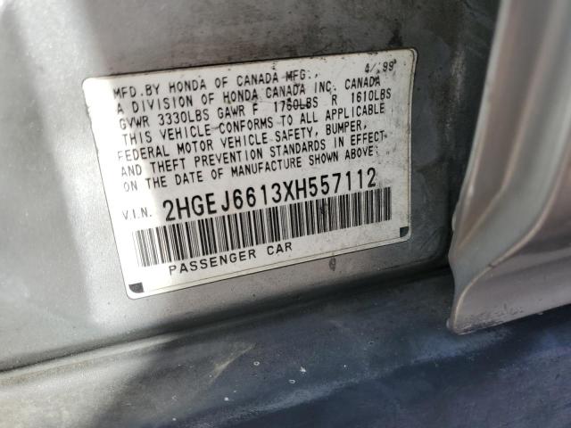 2HGEJ6613XH557112 - 1999 HONDA CIVIC BASE SILVER photo 12