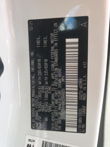 5TDGZRBHXNS564920 - 2022 TOYOTA HIGHLANDER XLE WHITE photo 14