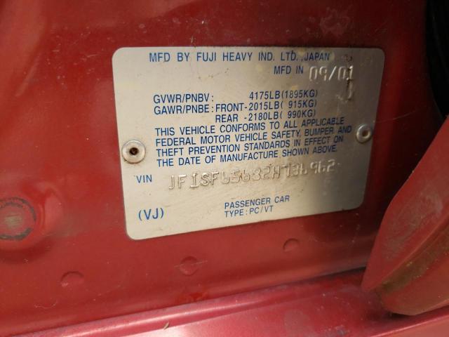 JF1SF65682H736962 - 2002 SUBARU FORESTER S წითელი ფოტო 14