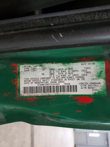 4TAWN72N3TZ183404 - 1996 TOYOTA TACOMA XTRACAB GREEN photo 12