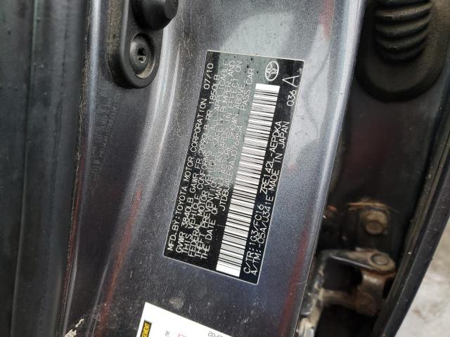 JTDBU4EE9AJ076854 - 2010 TOYOTA COROLLA BASE Grau Foto 12