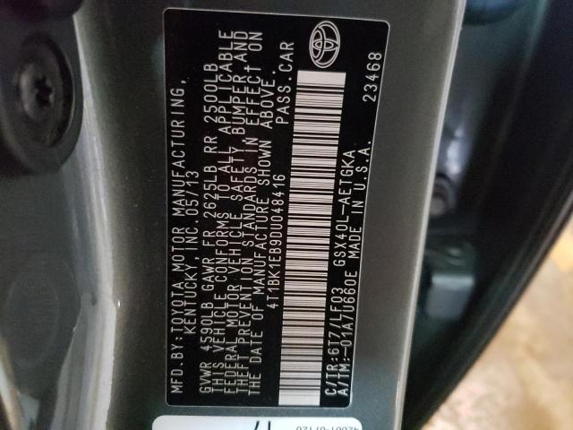 4T1BK1EB9DU048416 - 2013 TOYOTA AVALON BASE Yaşıl foto 12