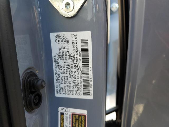 5J6RW2H88NA008600 - 2022 HONDA CR-V EXL GRAY photo 12