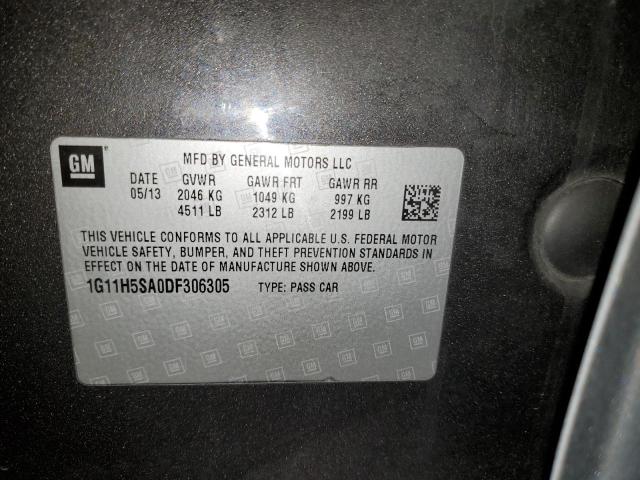 1G11H5SA0DF306305 - 2013 CHEVROLET MALIBU LTZ გრაფიტი ფოტო 12