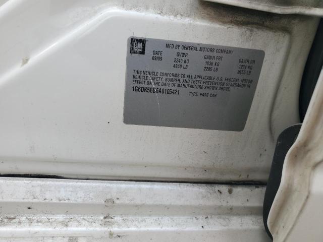 1G6DK5EG6A0105421 - 2010 CADILLAC CTS PERFORMANCE COLLECTION Weiß Foto 12