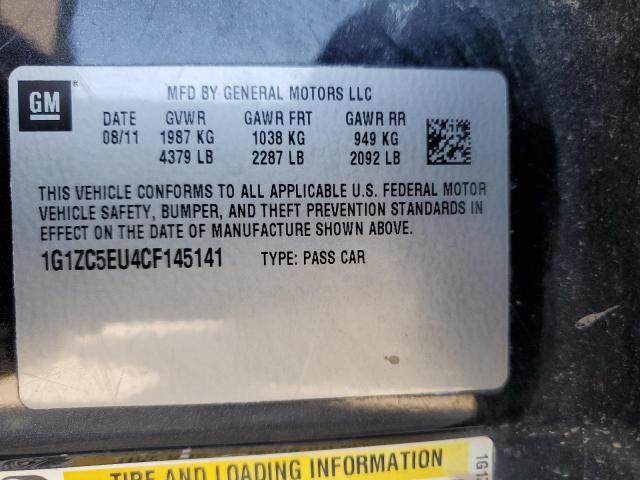 1G1ZC5EU4CF145141 - 2012 CHEVROLET MALIBU 1LT BLACK photo 10