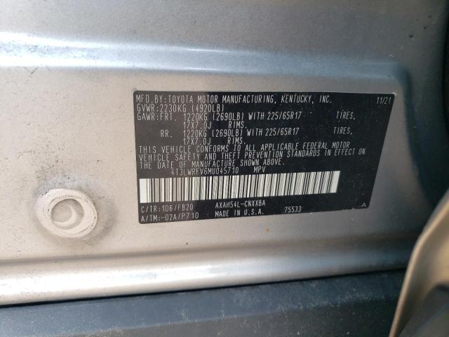 4T3LWRFV6MU045710 - 2021 TOYOTA RAV4 LE 银色 照片 13