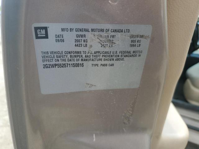 2G2WP552571150816 - 2007 PONTIAC GRAND PRIX 金色 照片 12