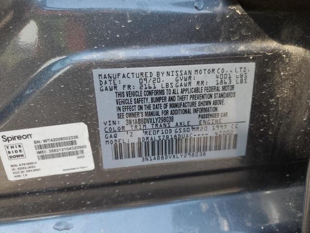 3N1AB8DVXLY298038 - 2020 NISSAN SENTRA SR SILVER photo 12