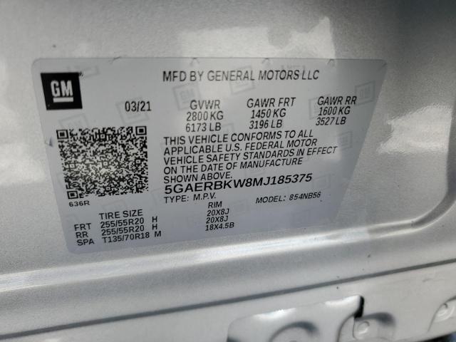 5GAERBKW8MJ185375 - 2021 BUICK ENCLAVE ESSENCE SILVER photo 14