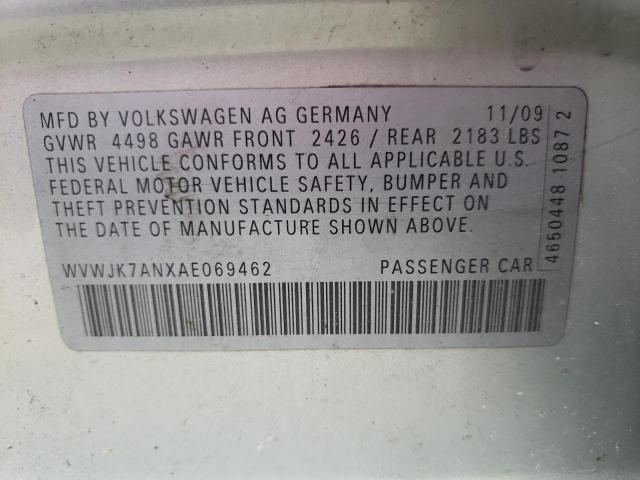 WVWJK7ANXAE069462 - 2010 VOLKSWAGEN PASSAT KOMFORT SILVER photo 12