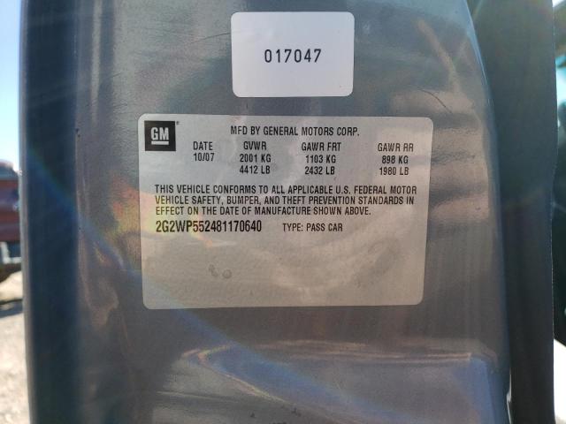 2G2WP552481170640 - 2008 PONTIAC GRAND PRIX 灰色 照片 12