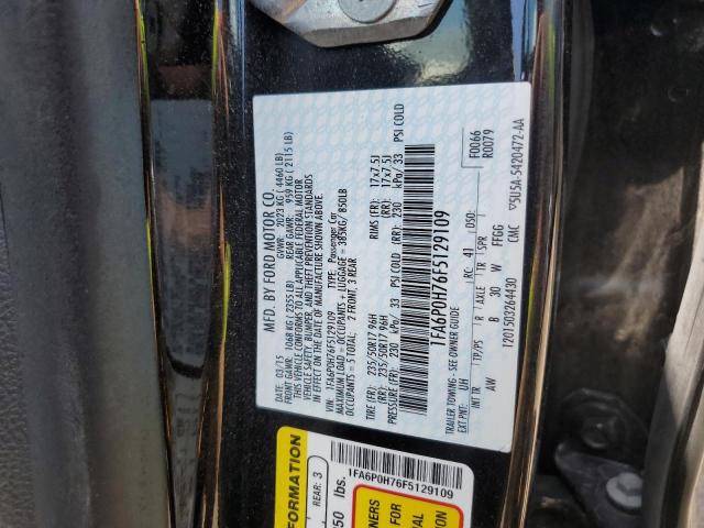 1FA6P0H76F5129109 - 2015 FORD FUSION SE BLACK photo 12