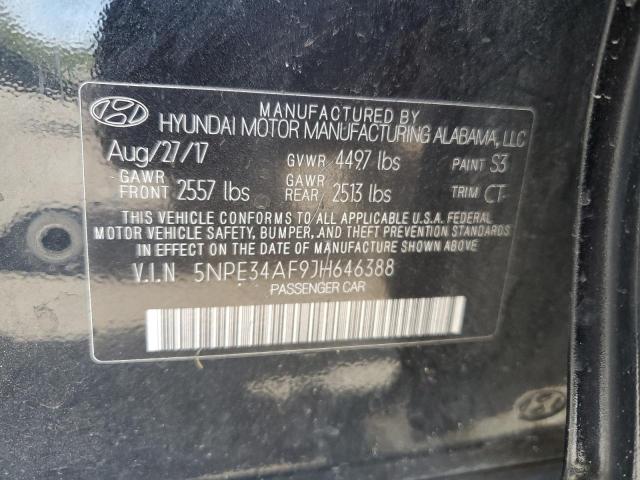 5NPE34AF9JH646388 - 2018 HYUNDAI SONATA SPORT BLACK photo 12