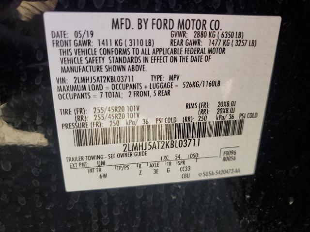 2LMHJ5AT2KBL03711 - 2019 LINCOLN MKT BLACK photo 14