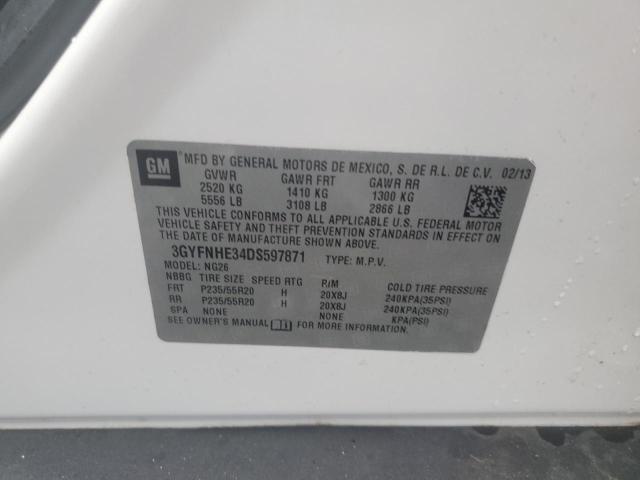 3GYFNHE34DS597871 - 2013 CADILLAC SRX PERFORMANCE COLLECTION WHITE photo 13