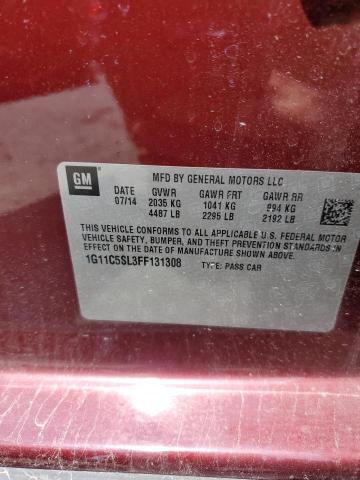 1G11C5SL3FF131308 - 2015 CHEVROLET MALIBU 1LT MAROON photo 12