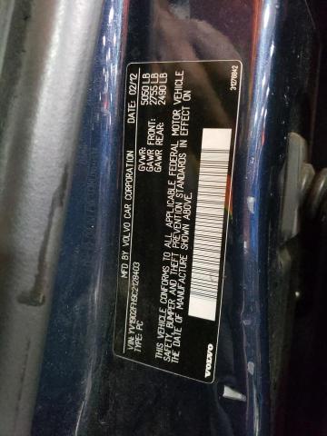 YV1902FH9C2128403 - 2012 VOLVO S60 T6 BLUE photo 12