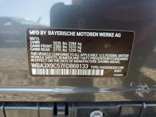WBA3X9C57FD869133 - 2015 BMW 335 XIGT GRAY photo 13