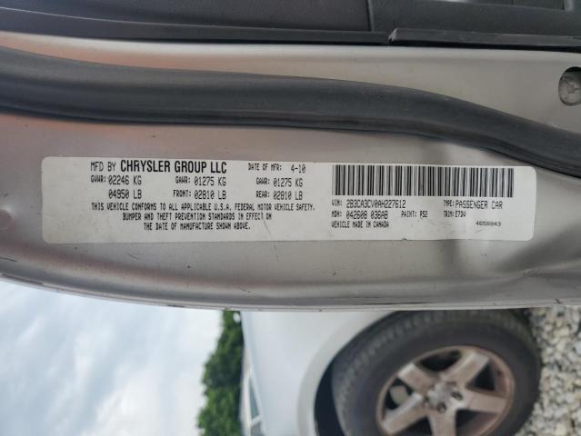 2B3CA3CV0AH227612 - 2010 DODGE CHARGER SXT SILVER photo 12