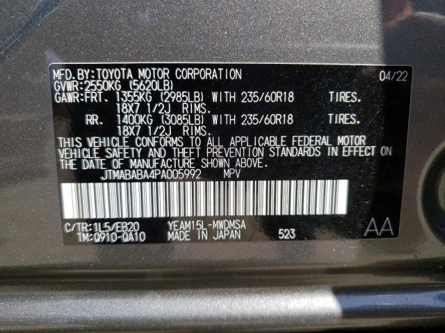 JTMABABA4PA005992 - 2023 SUBARU SOLTERRA P XLE GRAY photo 13