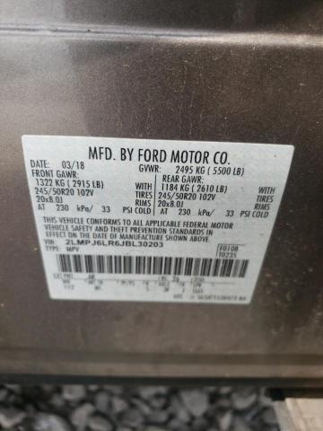 2LMPJ6LR6JBL30203 - 2018 LINCOLN MKX RESERVE 金色 照片 10