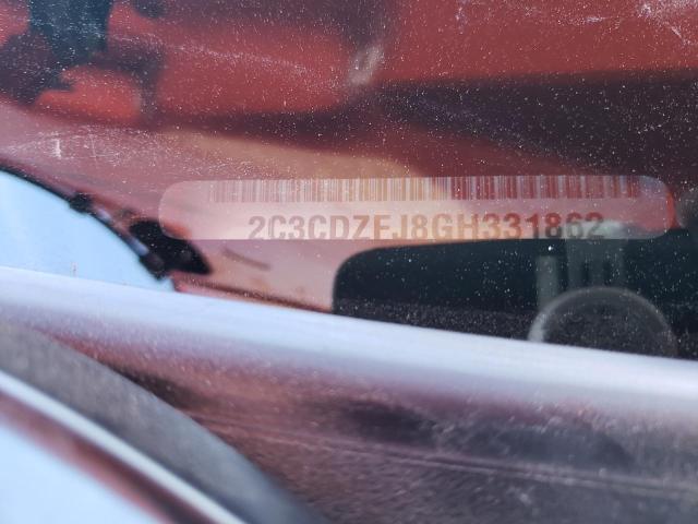 2C3CDZFJ8GH331862 - 2016 DODGE CHALLENGER R/T SCAT PACK ORANGE photo 12