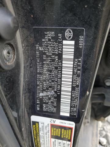 4T1BK3DB1BU417361 - 2011 TOYOTA AVALON BASE BLACK photo 12