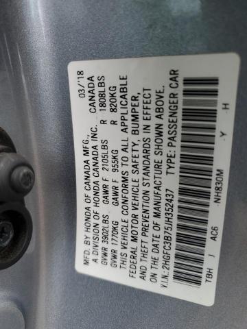 2HGFC3B75JH352437 - 2018 HONDA CIVIC EXL 银色 照片 13