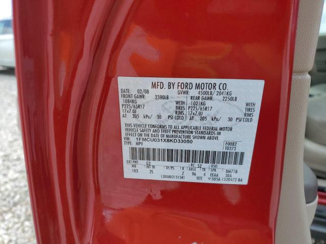 1FMCU031X8KD33050 - 2008 FORD ESCAPE XLT RED photo 13