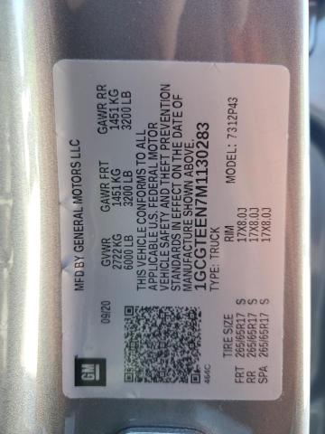 1GCGTEEN7M1130283 - 2021 CHEVROLET COLORADO ZR2 GRAY photo 12