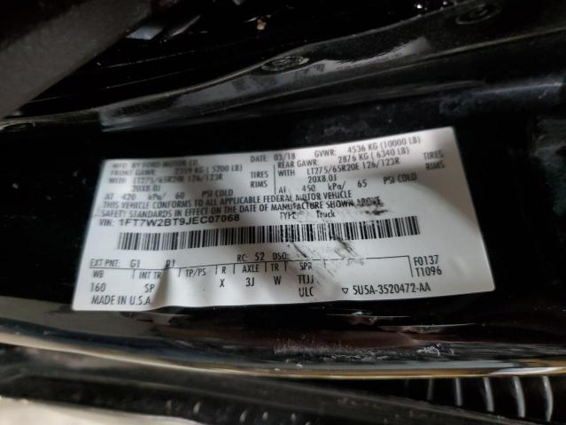 1FT7W2BT9JEC07068 - 2018 FORD F250 SUPER DUTY Siyah fotoğraf 13