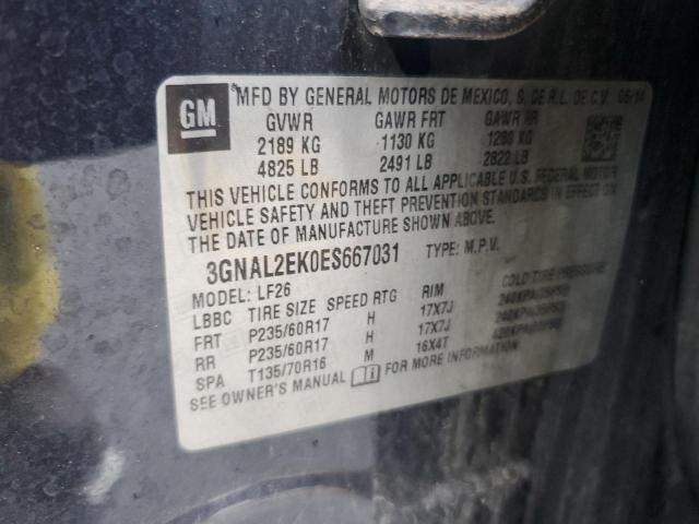 3GNAL2EK0ES667031 - 2014 CHEVROLET CAPTIVA LS 蓝色 照片 12