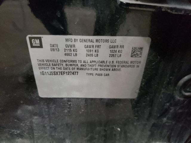 1G11J5SX7EF127477 - 2014 CHEVROLET MALIBU LTZ შავი ფოტო 12